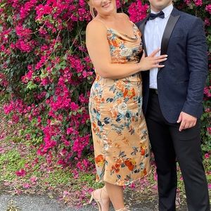 Boohoo satin spaghetti strap midi dress